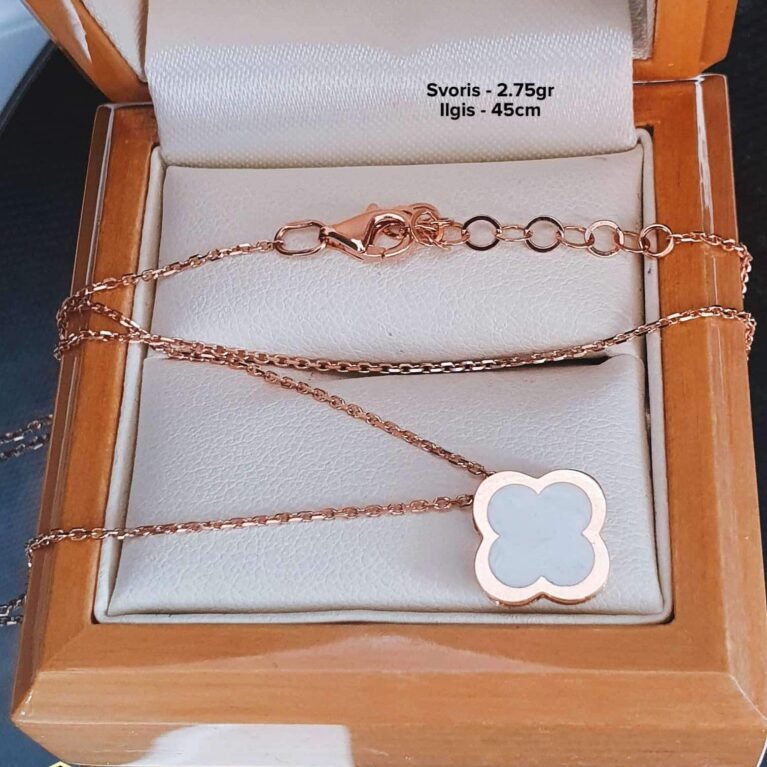 Neclase with white enamel pedant