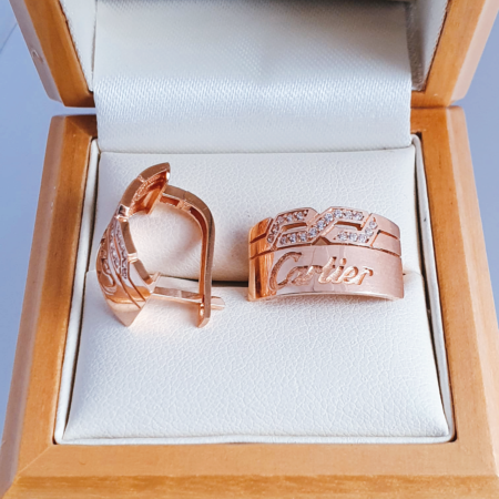Cartier sign earrings with zirconia