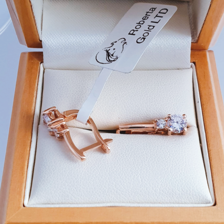 Classic earrings with white zirconia