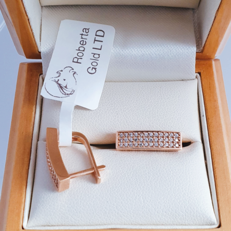 Earrings wit many white zirconia