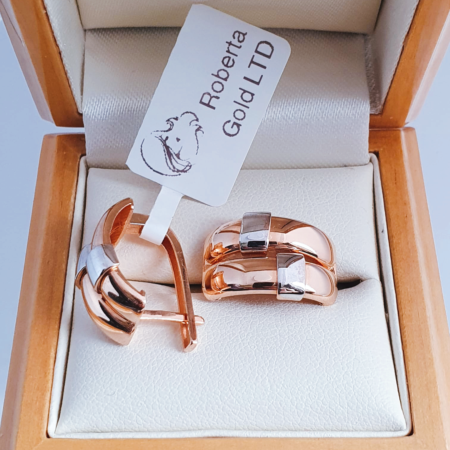 Golden earrings some covered with white gold