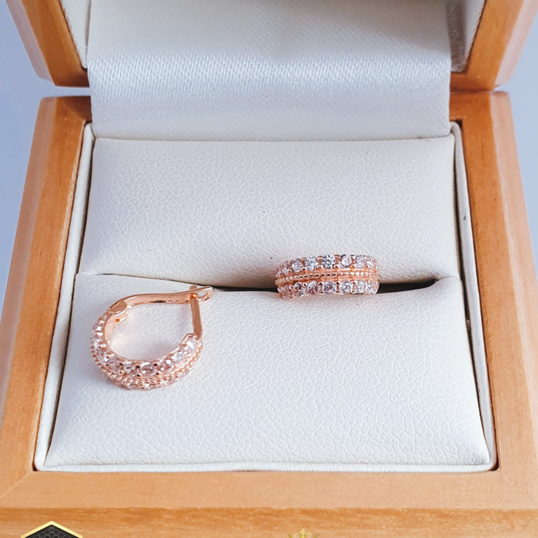 Children's Earrings with white zirconia stones