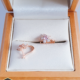 Children's Earrings with white and pink zirconia
