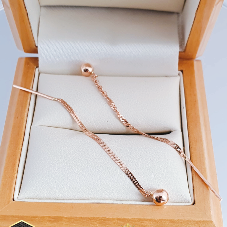 Long Golden Stud in earrings