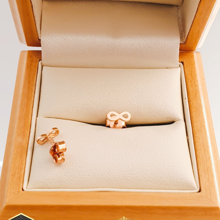 Golden Stud earrings with infinity