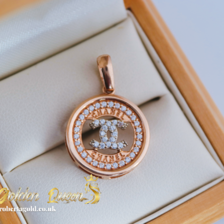 Chanel logo pedant with zirconia