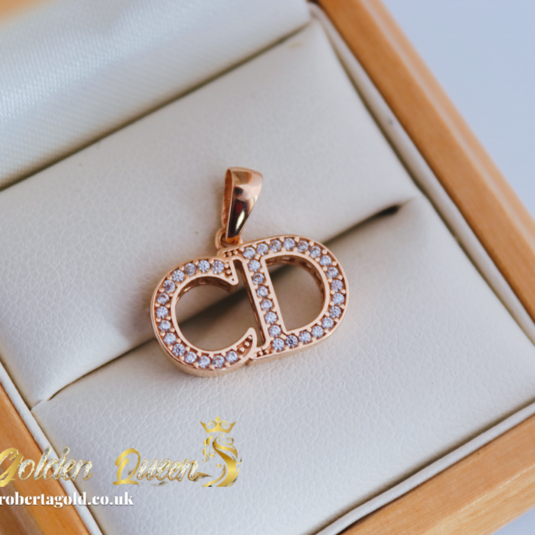 Dior logo pedant with zirconia