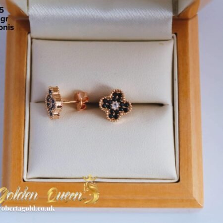 Earrings with black and white zirconia