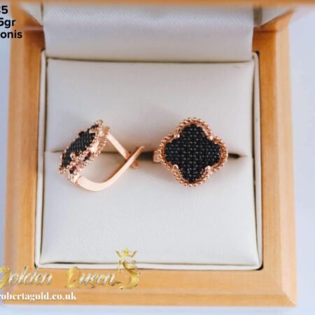 Earrings with black zirconia