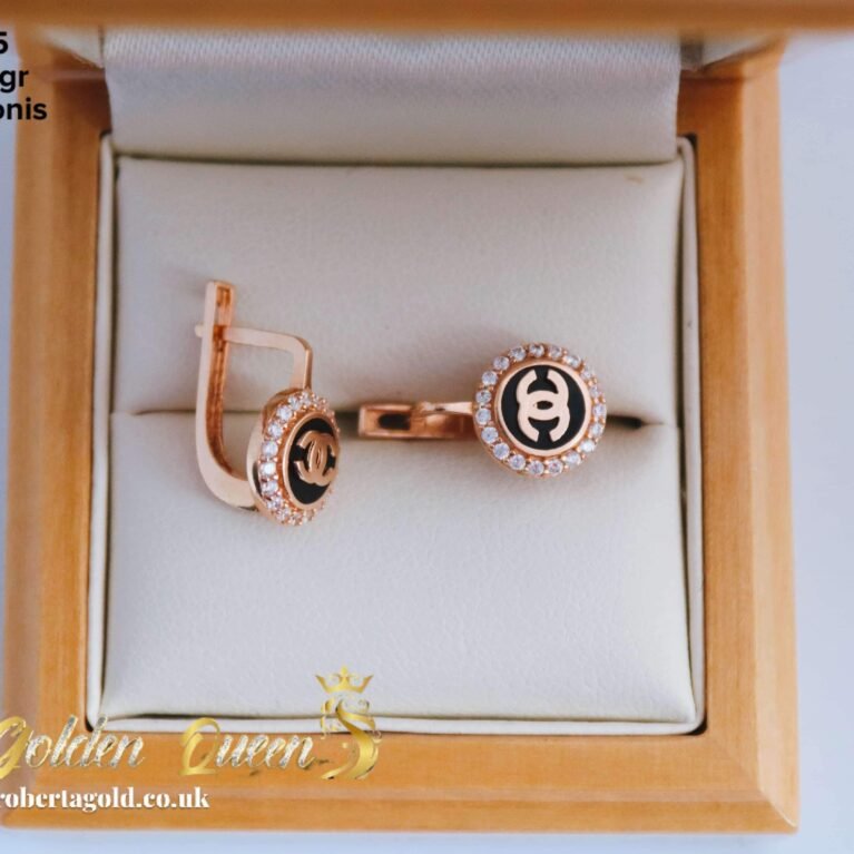 Earrings with Chanel logo and zirconia