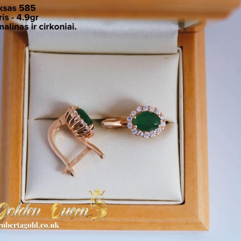 Earrings with turmaline stone