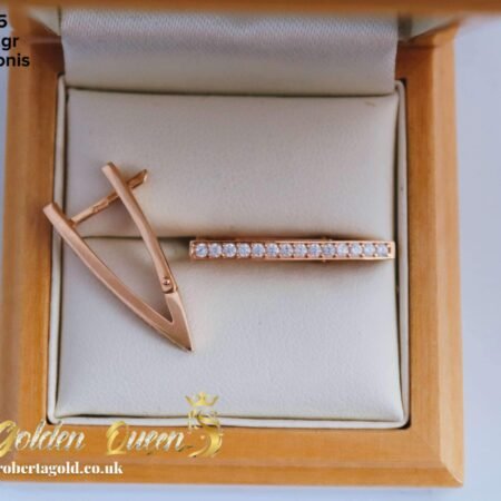 Earrings with white zirconia